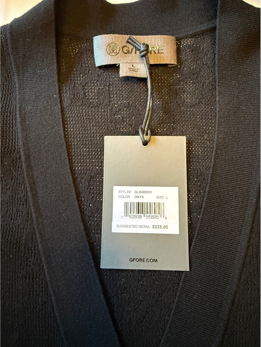 G/FORE Onyx Textured Knit Cardigan Sweater Black Size L NWT Luxury Designer - Picture 4 of 6